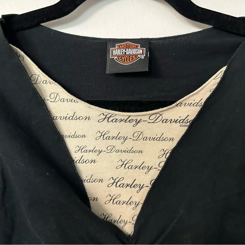 Harley Davidson Barnett El Paso TX Women’s Black Long Sleeve Top Size L GUC - Picture 4 of 9